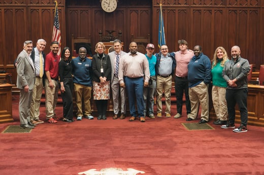 SOCT representatives and CT legislators pose for picture in Senate Chambers at Capitol